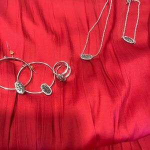 Kendra Scott Silver with Black Accents Jewelry Set - 4 Matching Pieces!